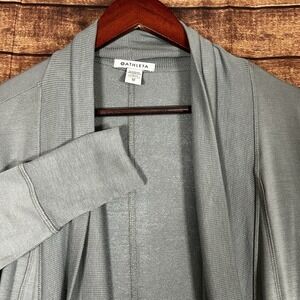 Athleta Pranayama Restore Cardigan Wrap XS Light Teal Open Front Pockets